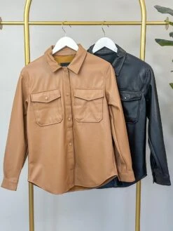 Faux Leather Jacket W/ Buttons | S-L