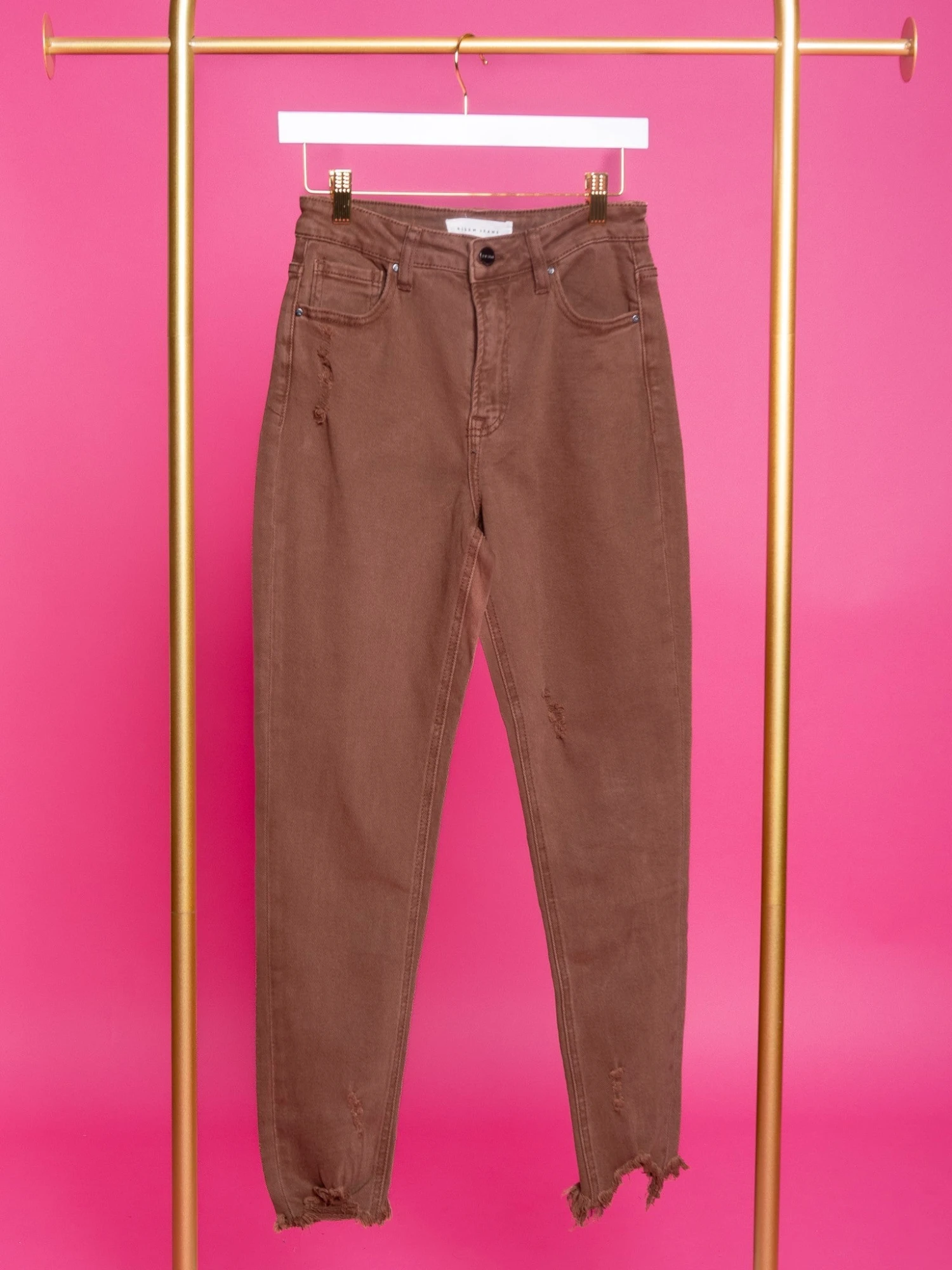 Risen High Rise SharkBite Hem Skinny Jeans | 0 - 3X