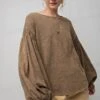 Bubble Sleeve Mineral Washed Top | S - L