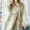 Washed Star Print Corduroy Babydoll Top | S - XL Oli & Hali