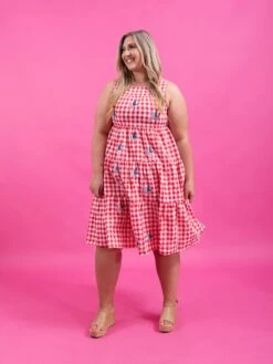 Checkered Star Midi Dress | S - 2XL