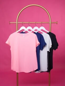 Zenana Rolled Short Sleeve Boat Neck Top | S-3X