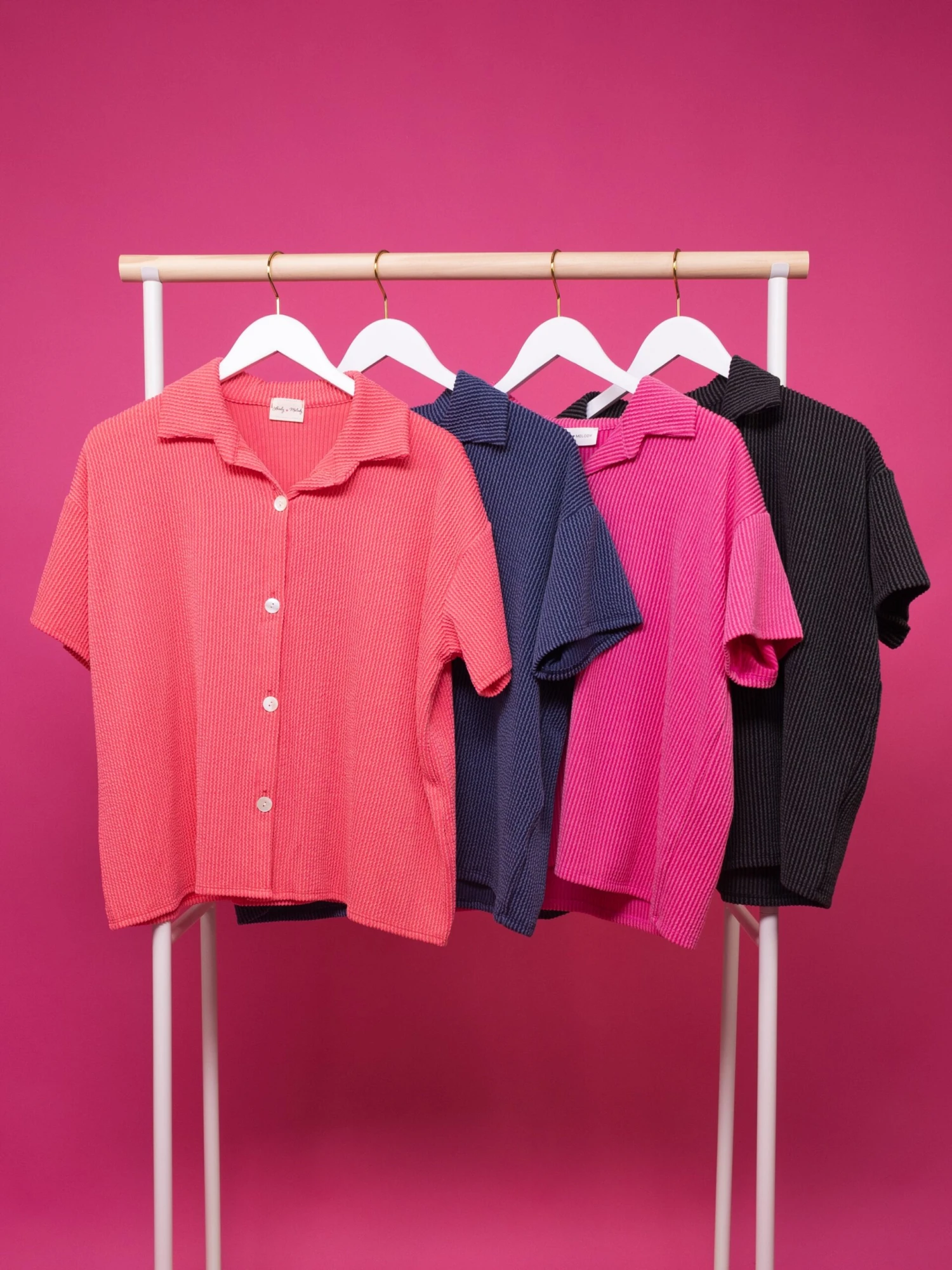 Everyday Comfy Rib Button Down Top | S - 3XL Set W/ Sku50669