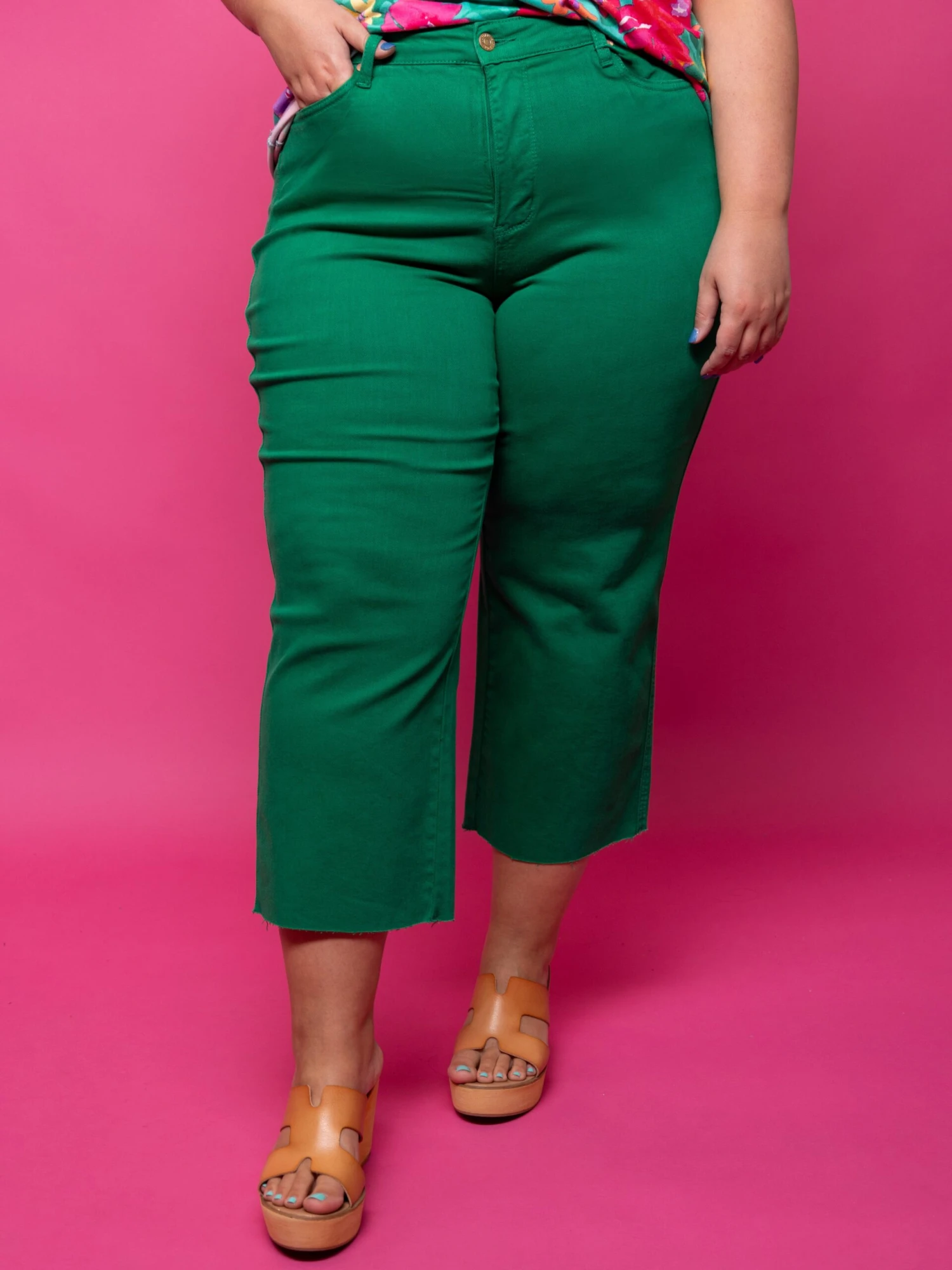 Judy Blue High Waist Garment Dyed Tummy Control Crop Wide Leg Jean | 0 - 24 - Image 4