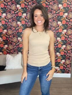 Sleeveless Ribbed Round Neck Tank Top | S-3X