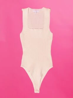 Square Neck Sleeveless Ribbed Bodysuit | S-L *Final Sale*