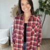 Long Sleeve Button Up Flannel Top | S - L