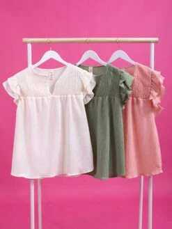 Smocked Double Ruffle Sleeve Blouse | S - XL