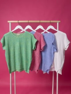 V-Neck Short Sleeve Lightweight Sweater | S - L