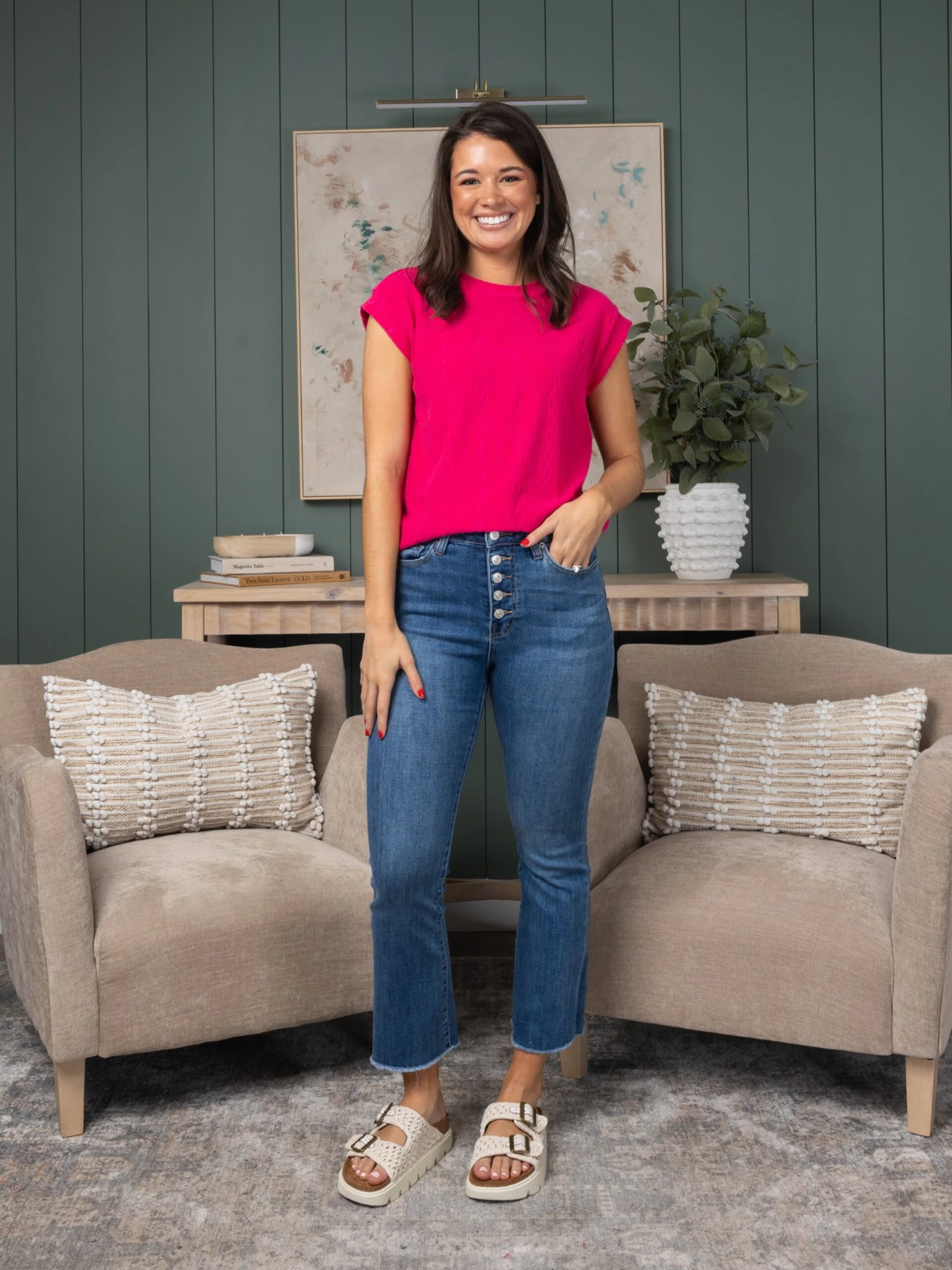 Mica Denim Super High Rise Crop Flare Jeans| 0-15 - Image 5