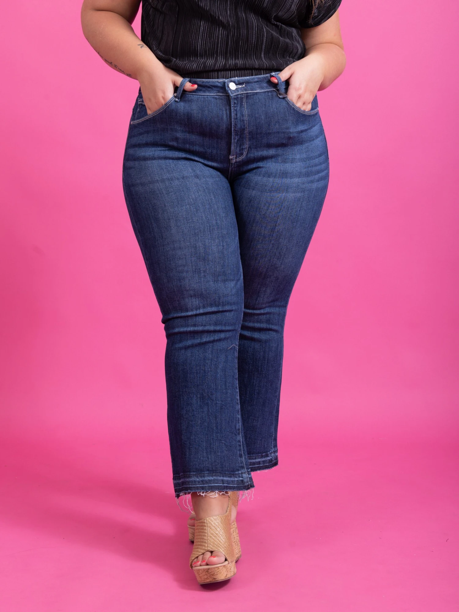 Risen High Rise Crop Flare Jeans | 0 - 3X - Image 2