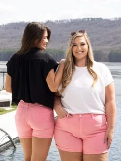 Judy Blue High Waist Tummy Control Garment Dyed Shorts | S-3X