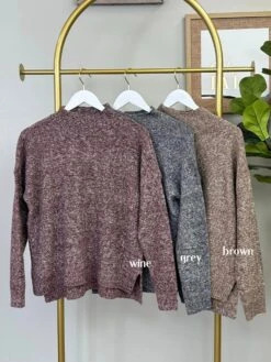 STACCATO Mock Neck Marled Sweater | S-L