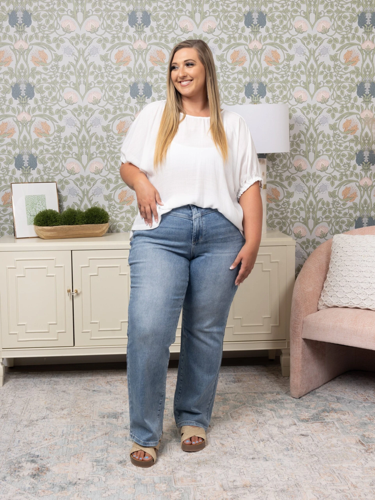 Judy Blue High Waist Front Yoke Retro Wide Leg Jeans | 0 - 24 - Image 3