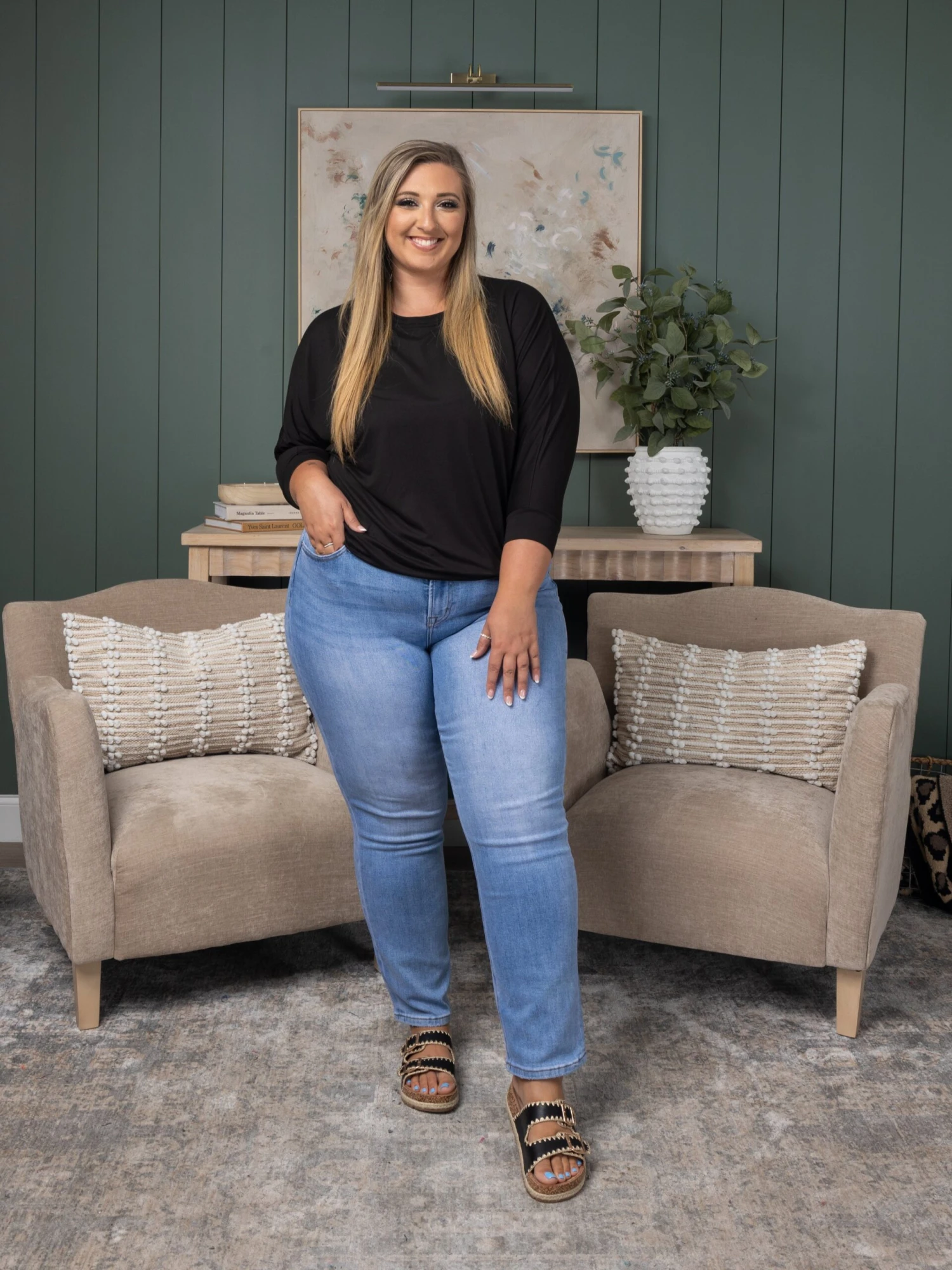 Mica Denim Mid Rise Straight Leg Jeans | 0-15 - Image 4