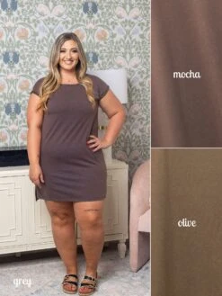 Bead Trimmed Wash Effect T-Shirt Dress | S - L *Final Sale