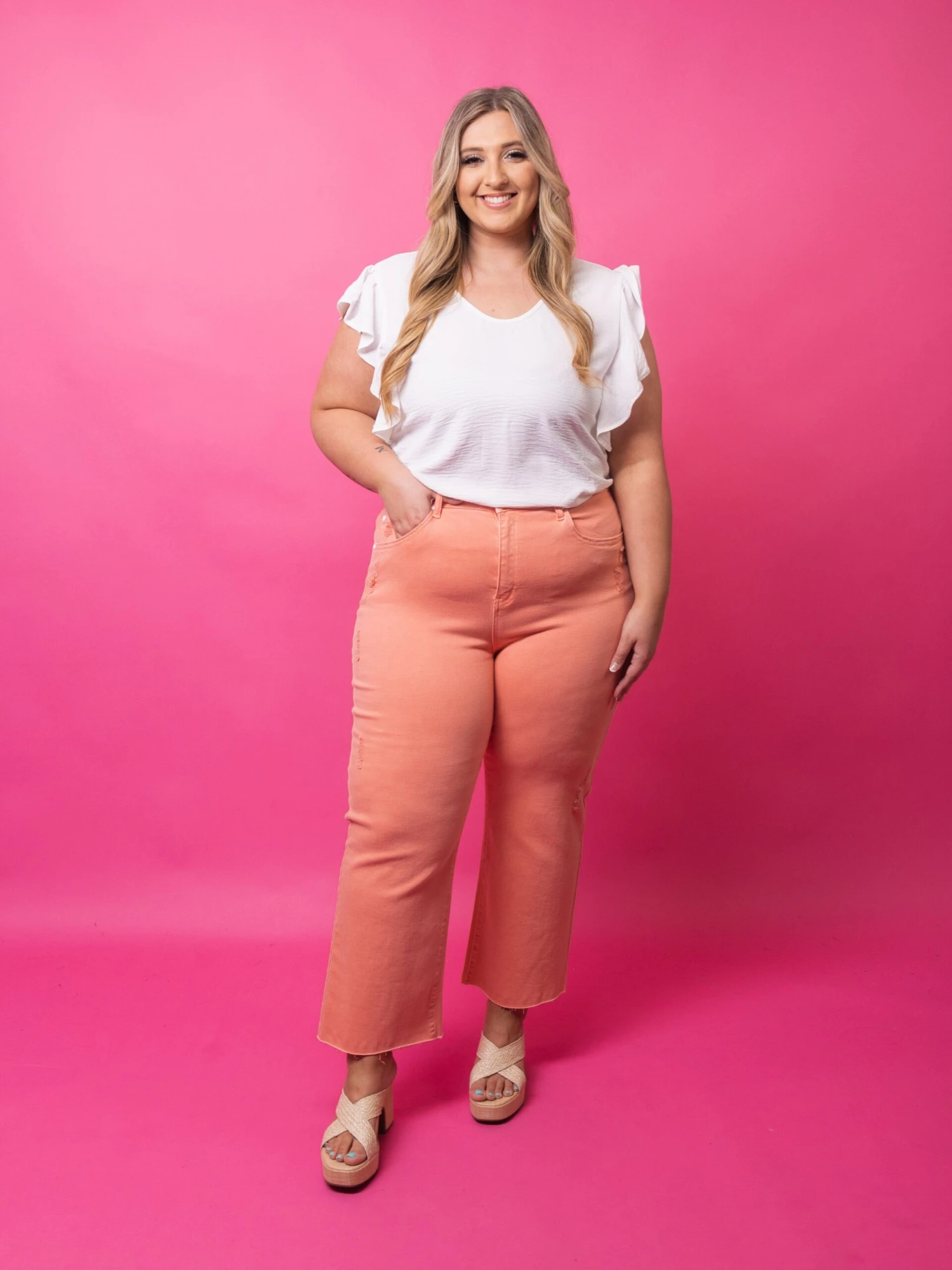 Special A High Rise Stretch Cropped Straight Leg Jeans| 1 - 3XL - Image 2