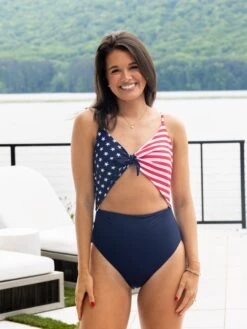 American Flag One Piece Swim Suit | S-L *Final Sale*