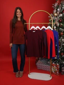Zenana Cotton Stretch Long Sleeve Essential Tee | S - 3X*Final Sale*