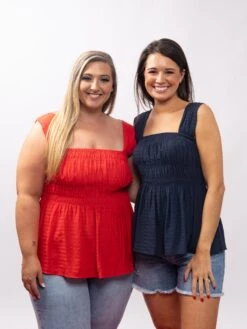 Smocked Tube Peplum Textured Woven Top | S - 3XL Americana