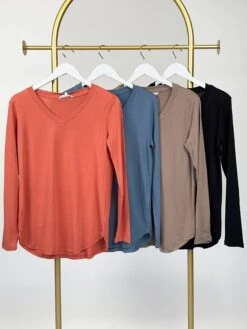 V Neck Long Sleeve Top | S - 3XL