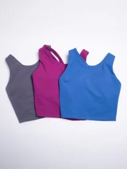 Mono B Criss Cross Back High Neck Padded Sports Bra | S-L