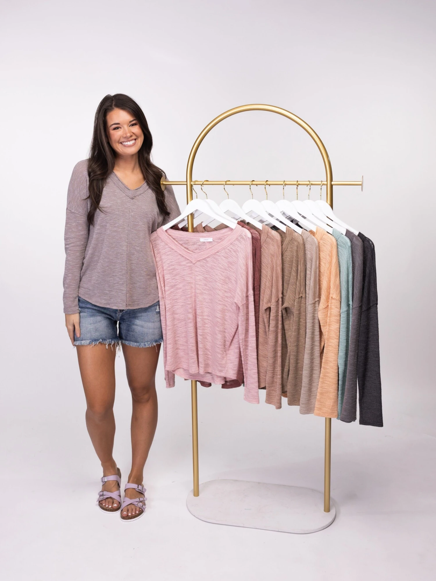 V Neck Long Sleeve Relaxed Top | S-L