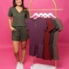 Zenana Short Sleeve 1/4 Button Romper W/ Pockets | S - 3X