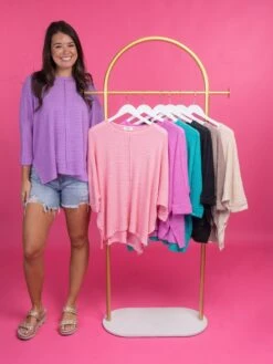 Zenana Bat Wing Sleeve Round Neck Waffle Knit Sweater| S/M-L/XL