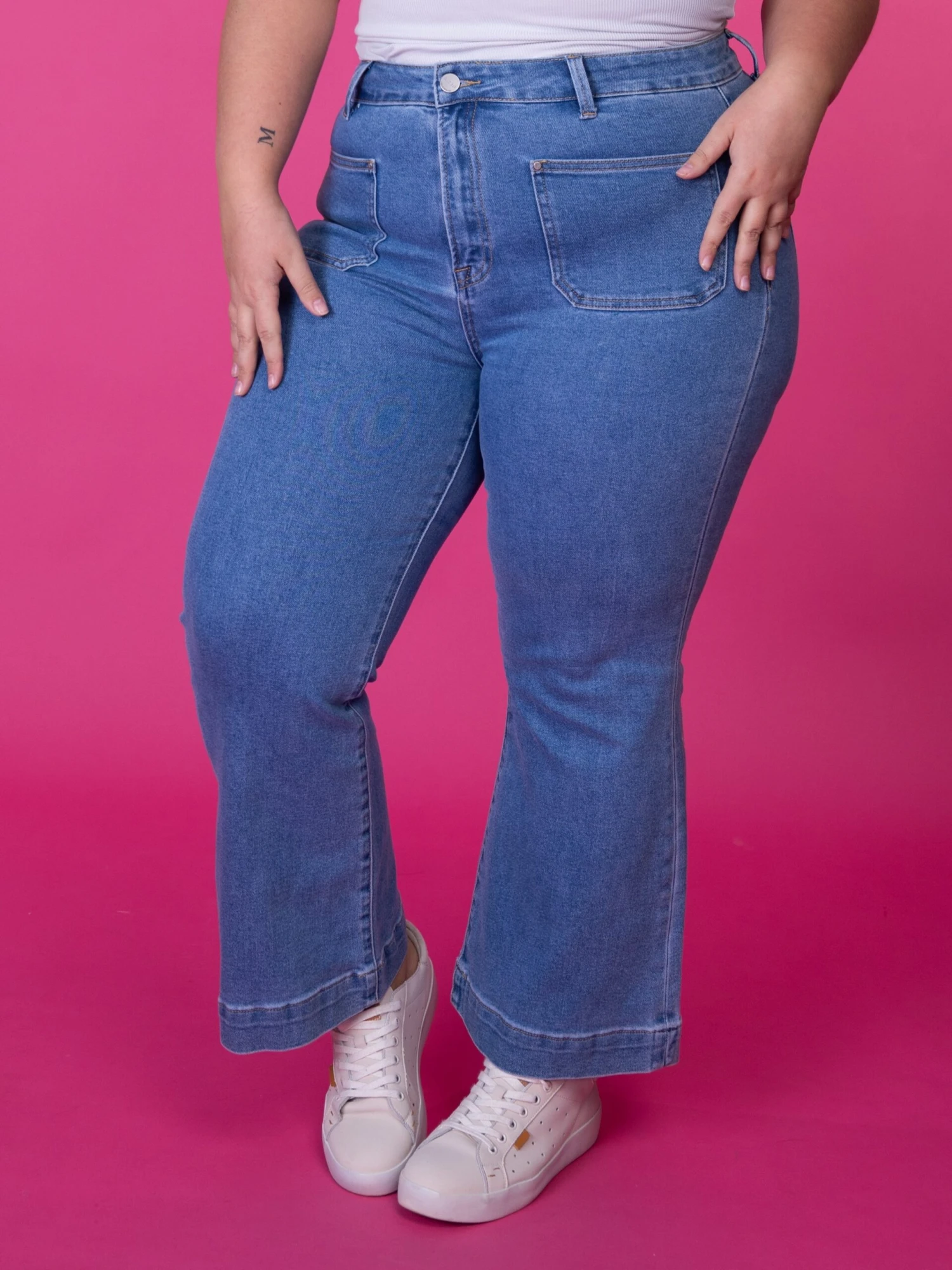 Risen Front Patch Pocket Crop Bootcut Jeans | 0-3X - Image 5