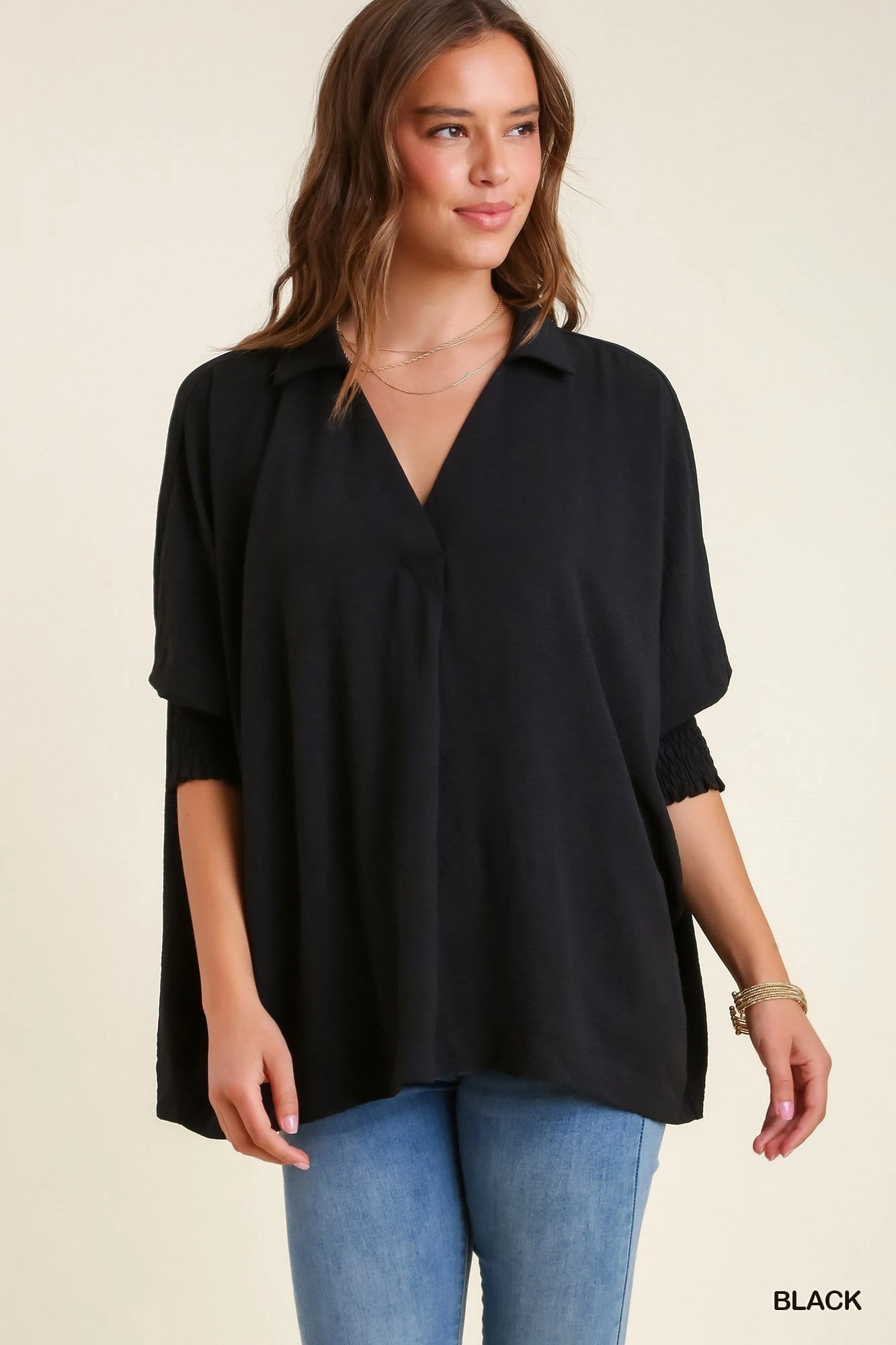 Collared Blouse With Textured Fabric | S - 2XL Umgee - Image 2