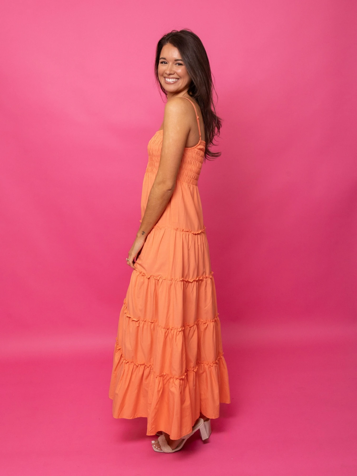 Zenana Smocked Tiered Maxi Dress W/ Spaghetti Straps | S - 3X - Image 4