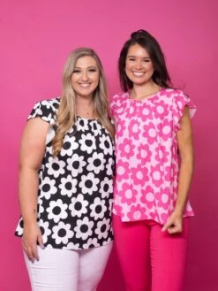 Ruffle Sleeve Round Neck Floral Printed Top | S - 3X