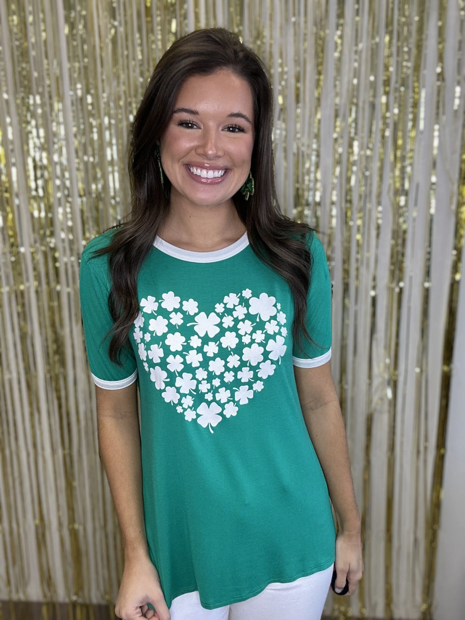 Solid Colorblock Top With Clover | S - 3X *Final Sale* - Image 2