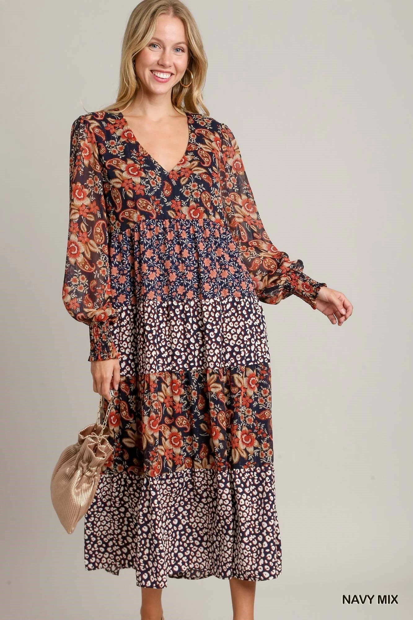 Floral And Animal Print Tiered Maxi | S - L Umgee