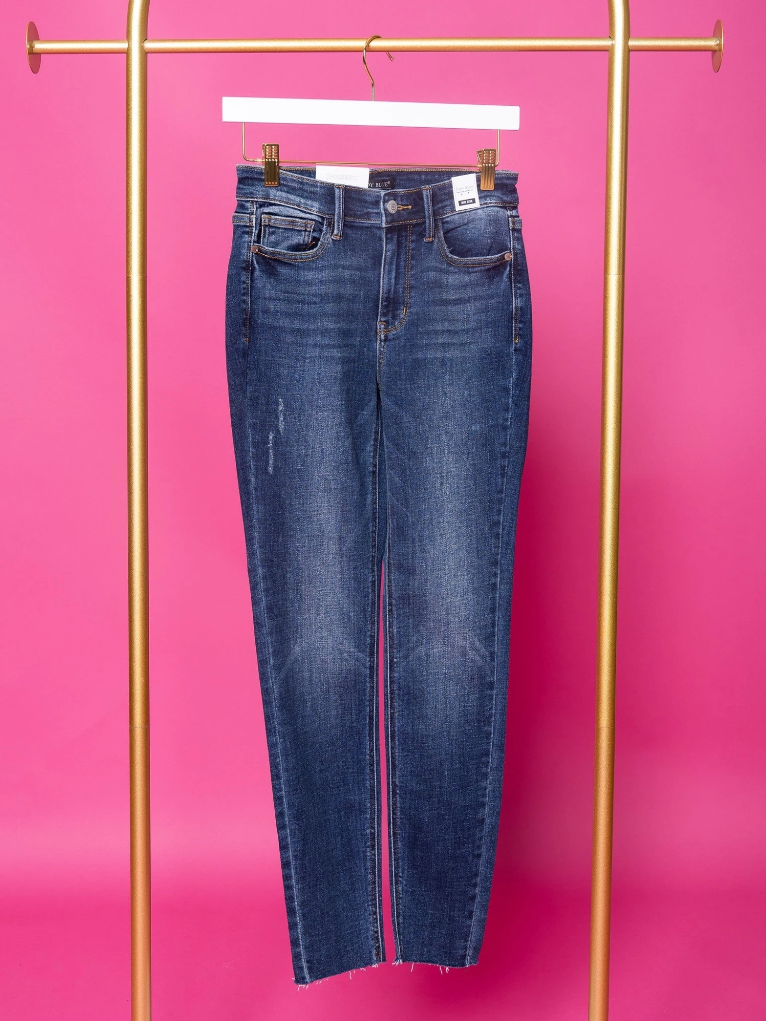 Judy Blue Mid Rise Vintage Raw Hem Skinny Jeans | 0 - 24