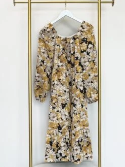 Floral Print Long Sleeve Off Shoulder Maxi Dress| S-3X