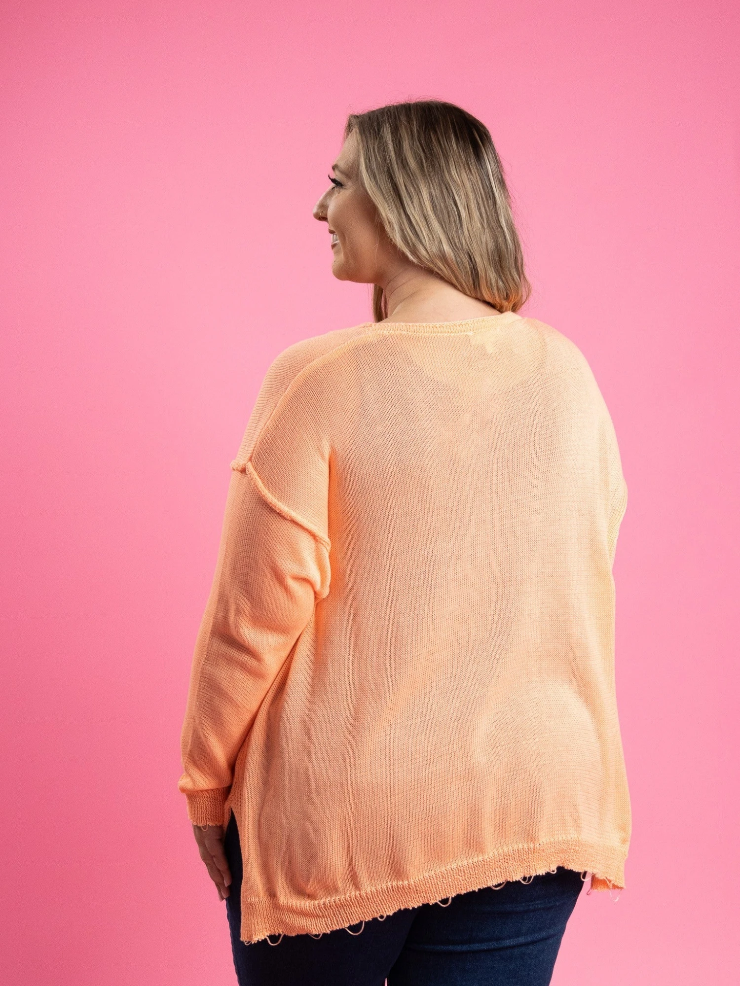 Long Sleeve Round Neck Raw Hem Sweater W/ Chest Pocket | S-L - Image 5