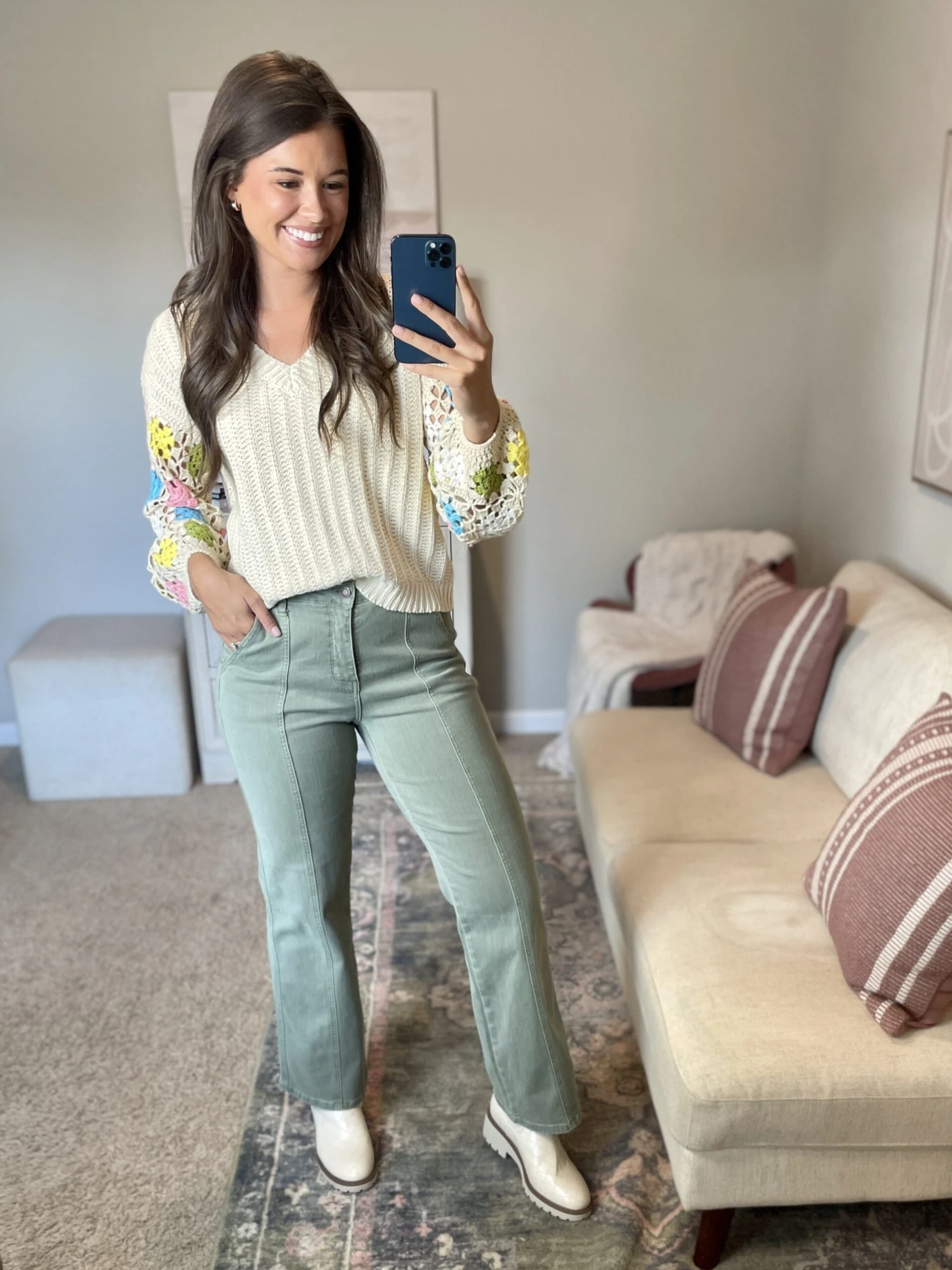 Judy Blue High Waist Garment Dyed Front Seam Straight Jean | 0 - 24 - Image 3