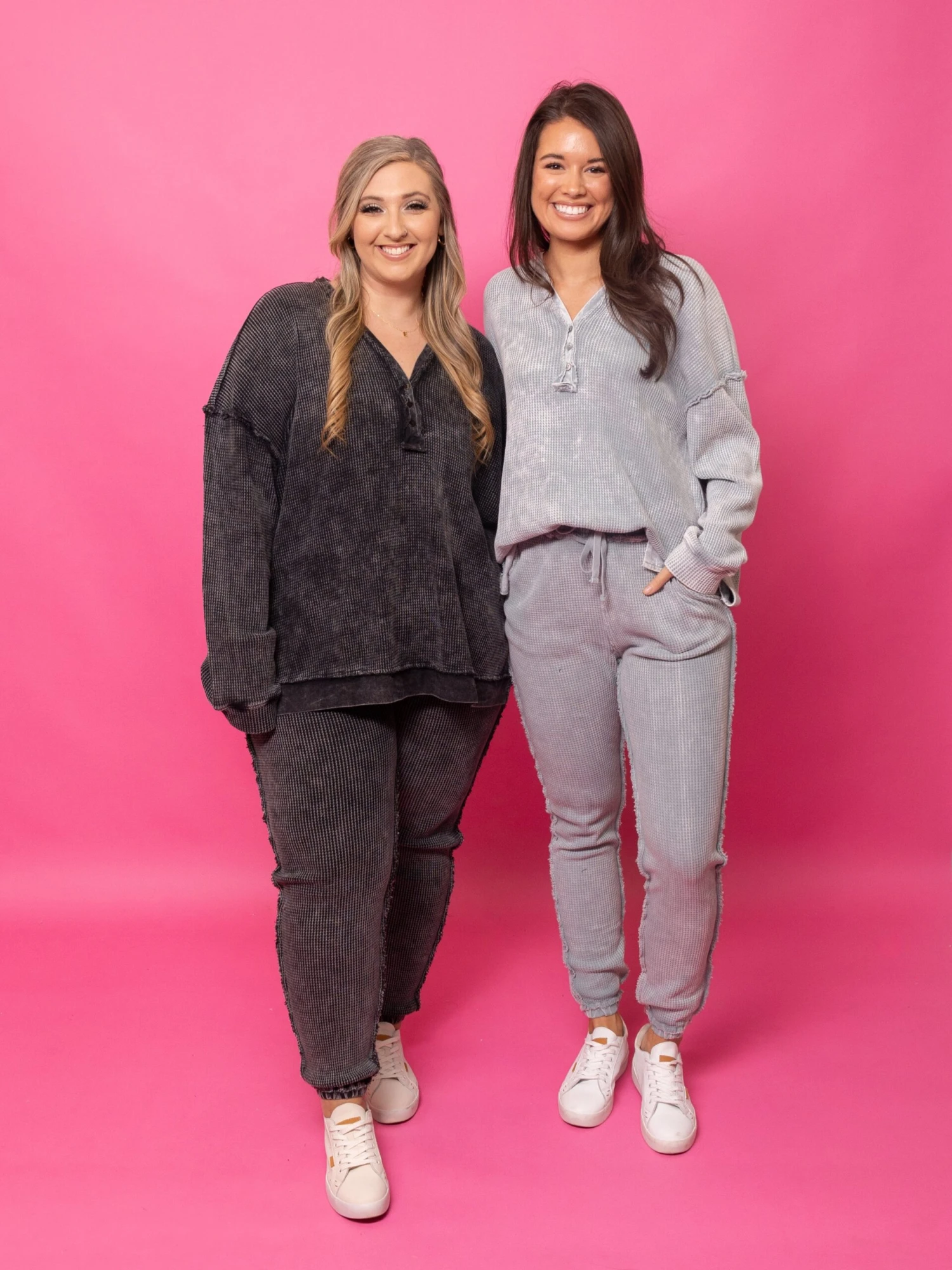 Thermal Washed Button Down Top | S - 3X Set W/ Sku50317