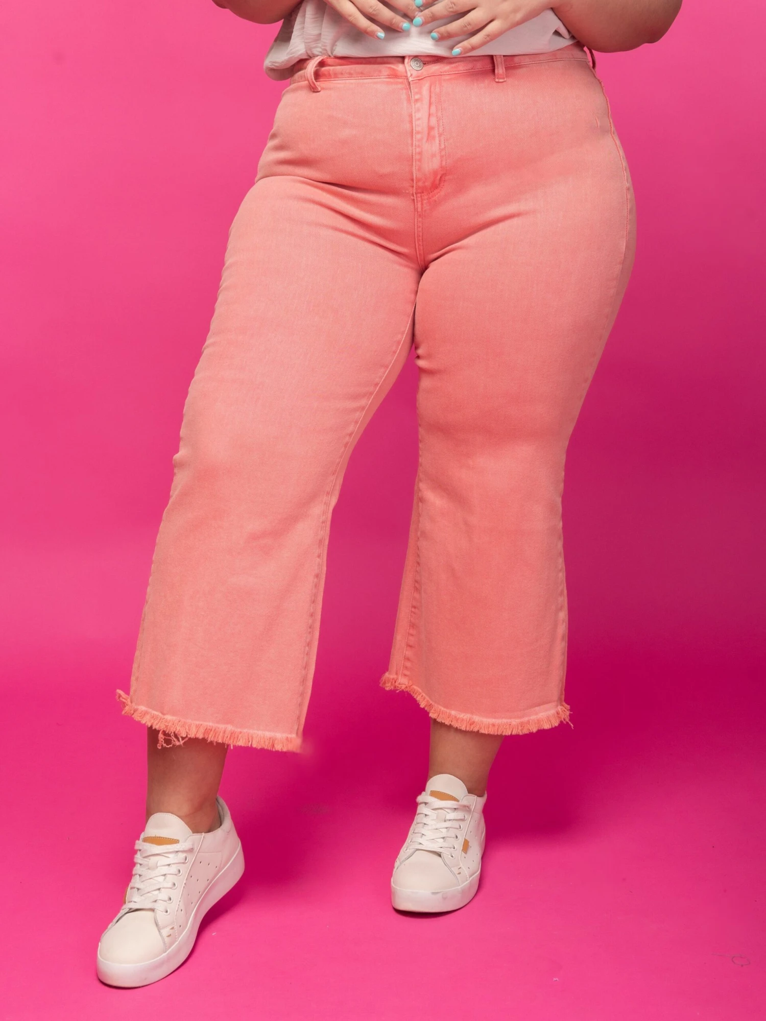 Zenana Acid Washed High Waist Frayed Hem Straight Leg Pants | S - XL - Image 5